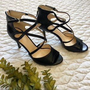 Nine West Black Leather Heels 6.5
